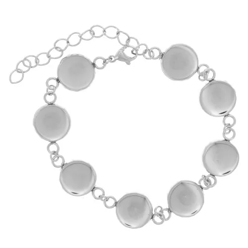 Bracelet base with settings for 10mm flatback cabs en Stainless steel 304 x16cm