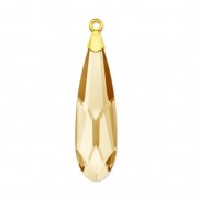 Prismatic Drop PureCrystal 6533 23mm Crystal Golden Shadow/Gold tone x1