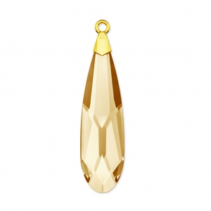 Prismatic Drop PureCrystal 6533 23mm Crystal Golden Shadow/Gold tone x1
