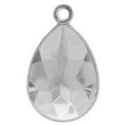 Stick-on setting PureCrystal 4320 14x10mm Rhodium tone 1 loop