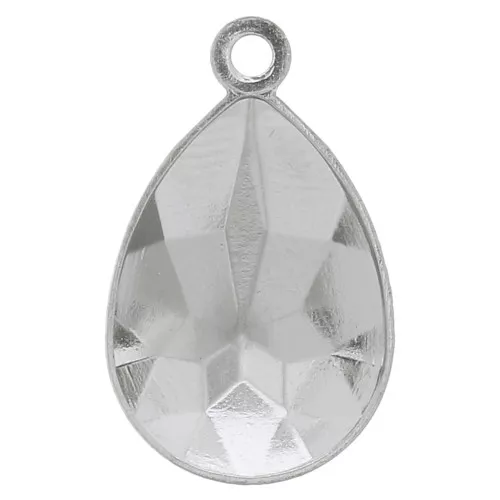 Stick-on setting PureCrystal 4320 14x10mm Rhodium tone 1 loop