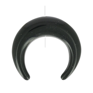 Half Moon imitation horn 30 mm Black x1