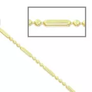 Ball chain and tube 1,5 mm light gold x1m