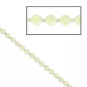 Faceted ball chain 1.2 mm Ivory/golden tone x1m