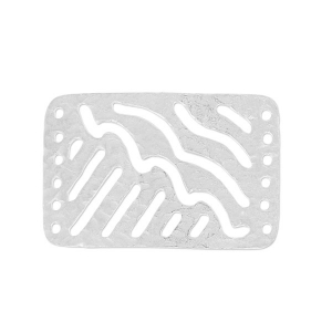 Spacer hammered 6 rows 30x20 mm Satined silver tone x1
