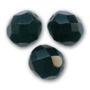Fire Polished faceted round beads 10mm Jet  x10