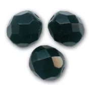 Fire Polished faceted round beads 10mm Jet  x10