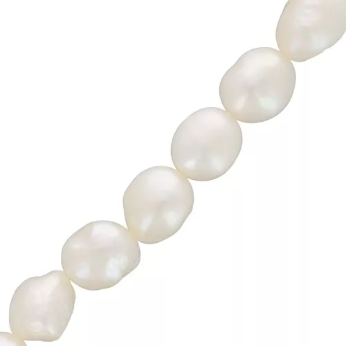 Irregular coloured olives 9x8mm Pearl White x6