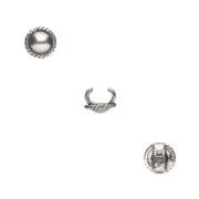 Earring back for lace 5 mm Fine silver plated x1