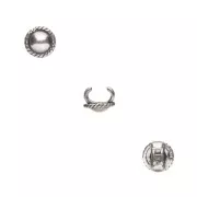 Earring back for lace 5 mm Fine silver plated x1