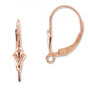 Rose Gold filled pierced clips Lily flower 14mm x2