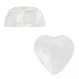 Heart Glass to fill 21x11mm x1