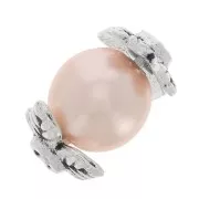 Flower spacers  6 mm antic silver tone x10