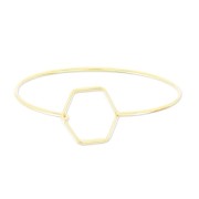 Bracelet oval honeycomb 55x65 mm Light Gold HQ x1