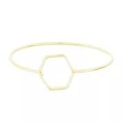Bracelet oval honeycomb 55x65 mm Light Gold HQ x1