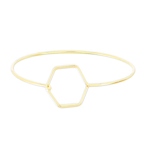Bracelet oval honeycomb 55x65 mm Light Gold HQ x1
