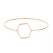 Bracelet oval honeycomb 55x65 mm Rose gold tone HQ x1