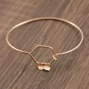 Bracelet oval honeycomb 55x65 mm Rose gold tone HQ x1