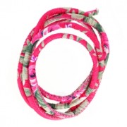 Cotton tube cord 4mm Fuchsia/Khaki x 1 m