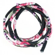 Cotton tube cord 4mm Black/Fuchsia x 1 m