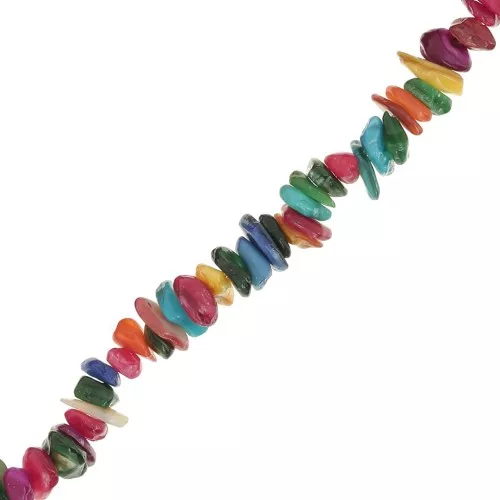 Mother-of-Pearl shell Chip beads 8-11mm multicolor x 80 cm