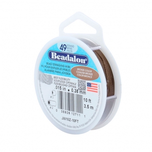 Beading wire 49 strands 0.38mm Bronze x3m