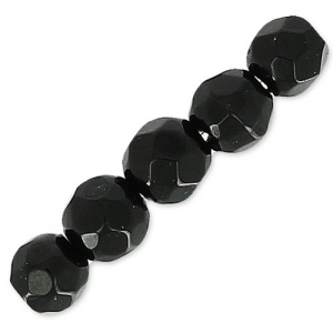 Beads Rondes facettées  3 mm Black Agate x20