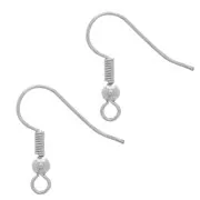Ball Earwires 18mm Argenté x6
