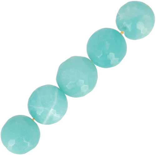 Beads Rondes facettées 10 mm Amazonite x5