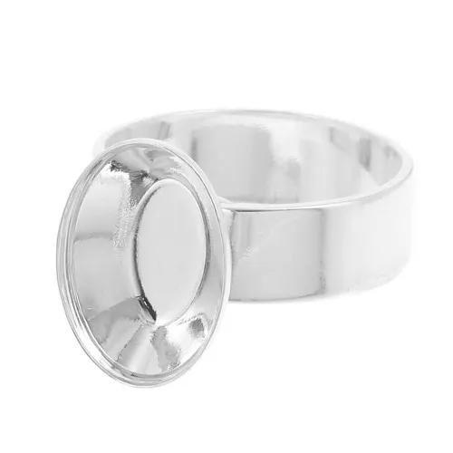 Ring base for PureCrystal 4120 14x10 mm Silver tone x1