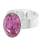 Ring base for PureCrystal 4120 14x10 mm Silver tone x1