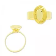 Ring base for PureCrystal 4120 14x10 mm fine Gold plated x1