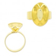 Ring base for PureCrystal 4120 18x13 mm fine Gold plated x1