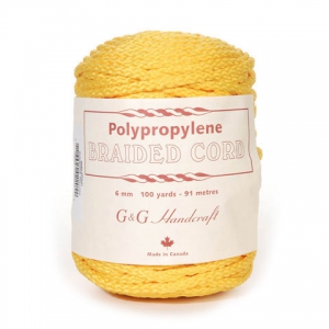 Braided cord macramé 6mm Yellow x 91 m