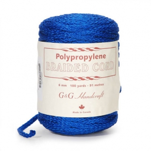 Braided cord macramé 6mm Blue x 91 m