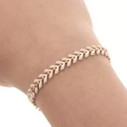 Epoxy resin herringbone chain 6.3 mm Golden beige x 20cm