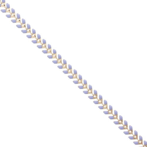 Epoxy resin herringbone chain 6.3 mm Lilac gold x 20cm