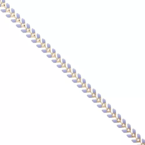 Epoxy resin herringbone chain 6.3 mm Lilac gold x 20cm