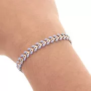 Epoxy resin herringbone chain 6.3 mm Lilac gold x 20cm