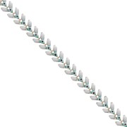 Herringbone chain with epoxy resin eye 6.3 mm White/Mint gold x 20cm|raw }}