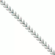 Herringbone chain with epoxy resin eye 6.3 mm White/Mint gold x 20cm