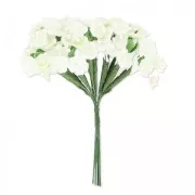 Bouquet of 12 flowers on a metal wire  White / Cream