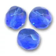 Fire Polished faceted round beads 10mm Sapphire  x10