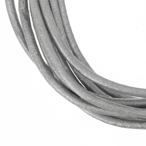 Leather cord 2mm Metallic grey x 2m