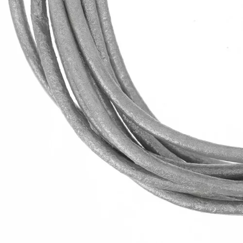 Leather cord 2mm Metallic grey x 2m