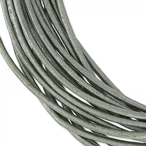 Leather cord 0,8mm Metallic grey x 2.95m