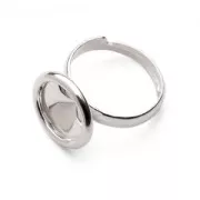 Ring base for PureCrystal 1122 cabochon 12mm 925 Sterling  Silver x1 ro
