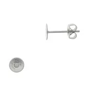 Flat pad earstuds  6mm 304 Stainless Steel x10
