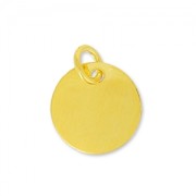 Silver medal charm 10mm Gold tone plated x1|raw }}