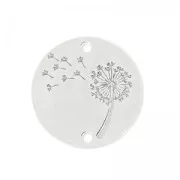 Dandelion 2 holes 14 mm space Silver sterling  x1